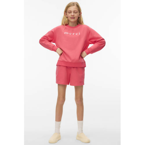 VERO MODA GIRL sweater rood Meisjes Katoen Ronde hals Tekst - maat 146/152 afbeelding
