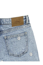 thumbnail: VERO MODA GIRL regular waist gebloemde short light blue denim