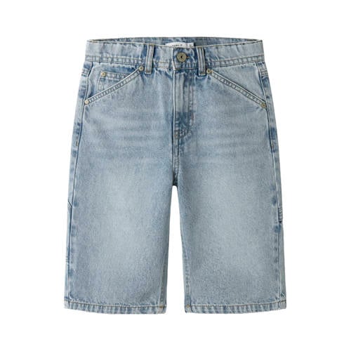 NAME IT KIDS denim loose short light blue bleached Korte broek Blauw Effen - maat 158 afbeelding