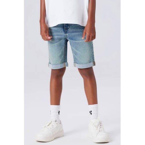 NAME IT KIDS denim slim short vintage medium blue Korte broek Blauw Jongens Stretchkatoen - maat 134 afbeelding