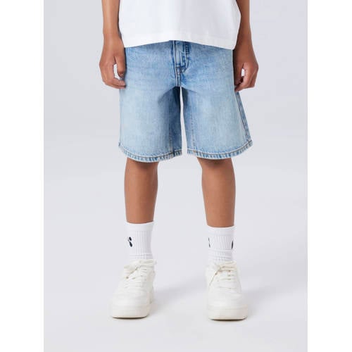 NAME IT KIDS denim regular short light blue bleached Korte broek Blauw Jongens Katoen - maat 140 afbeelding