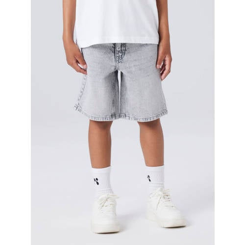 NAME IT KIDS denim regular short grey denim Korte broek Grijs Jongens Katoen - maat 164 afbeelding
