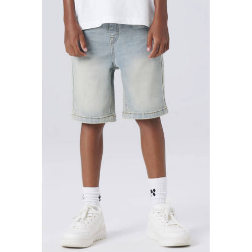 NAME IT KIDS regular denim short light blue denim Korte broek Blauw Jongens Stretchkatoen - maat 116 afbeelding