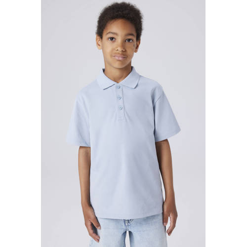 NAME IT KIDS polo lichtblauw Jongens Katoen Polokraag Effen - maat 104 afbeelding