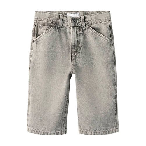 NAME IT KIDS denim loose short grey denim Korte broek Grijs Effen - maat 134 afbeelding