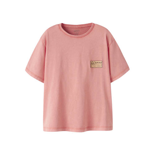 NAME IT KIDS T-shirt Oranje Jongens Katoen Ronde hals Printopdruk - maat 122/128 afbeelding