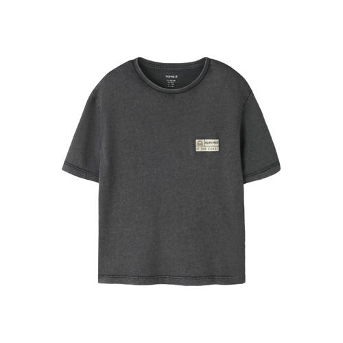 NAME IT KIDS T-shirt Zwart Jongens Katoen Ronde hals Printopdruk - maat 158/164 afbeelding