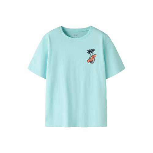 NAME IT KIDS T-shirt Blauw Jongens Katoen Ronde hals Printopdruk - maat 158/164 afbeelding