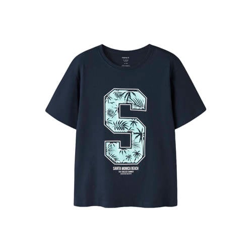 NAME IT KIDS T-shirt Blauw Jongens Katoen Ronde hals Printopdruk - maat 158/164 afbeelding
