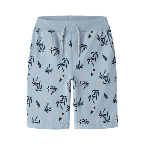 NAME IT KIDS regular sweatshort lichtblauw Korte broek Jongens Katoen All over print - maat 164 afbeelding