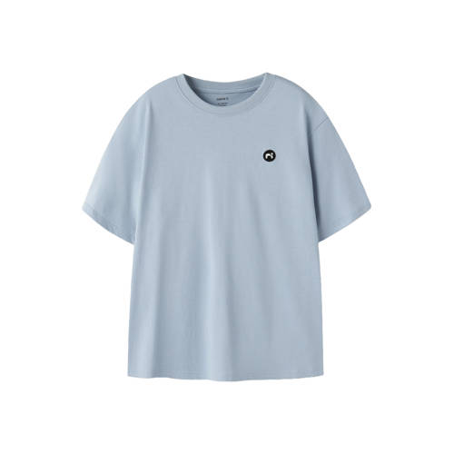 NAME IT KIDS T-shirt lichtblauw Jongens Katoen Ronde hals Effen - maat 116 afbeelding