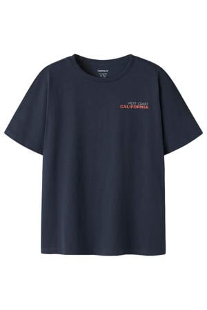 T-shirt met backprint donkerblauw