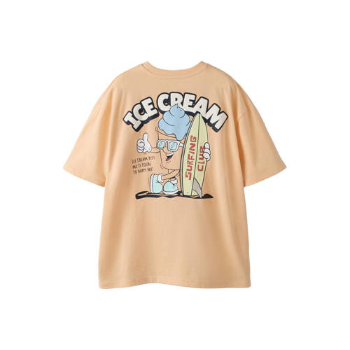 NAME IT KIDS T-shirt met backprint oranje Jongens Katoen Ronde hals Backprint - maat 134/140 afbeelding