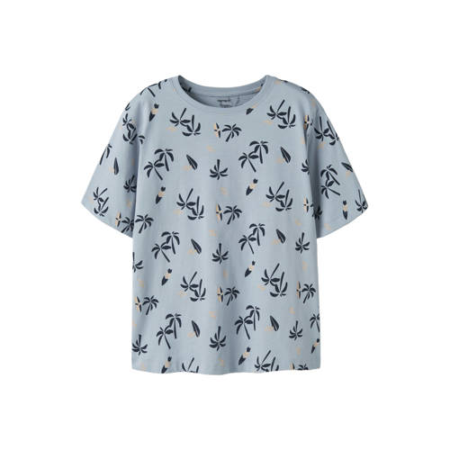 NAME IT KIDS T-shirt lichtblauw Jongens Katoen Ronde hals All over print - maat 134/140 afbeelding