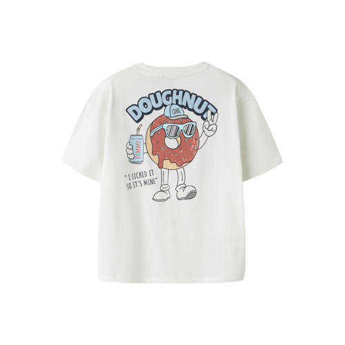 NAME IT KIDS T-shirt met backprint wit Jongens Katoen Ronde hals Backprint - maat 134/140 afbeelding