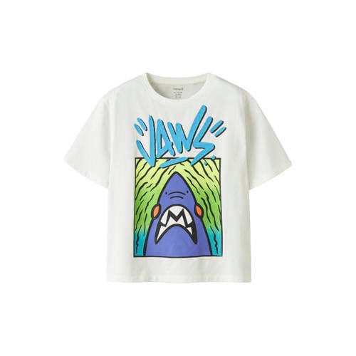 NAME IT KIDS T-shirt wit Jongens Stretchkatoen Ronde hals Printopdruk - maat 158/164 afbeelding