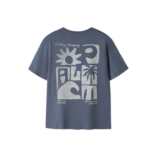 NAME IT KIDS T-shirt met backprint blauw Jongens Katoen Ronde hals Backprint - maat 134/140 afbeelding