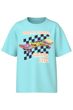 T-shirt aquablauw
