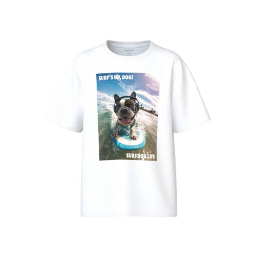 NAME IT KIDS T-shirt wit Jongens Katoen Ronde hals Printopdruk - maat 116 afbeelding