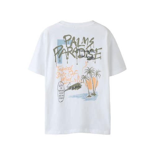 NAME IT KIDS T-shirt met backprint wit Jongens Katoen Ronde hals Backprint - maat 134/140 afbeelding