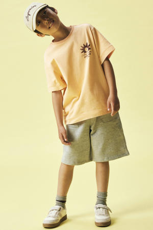T-shirt met backprint oranje