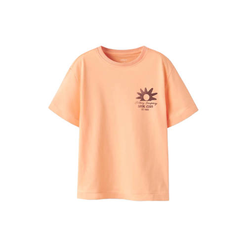 NAME IT KIDS T-shirt met backprint oranje Jongens Katoen Ronde hals Backprint - maat 158/164 afbeelding