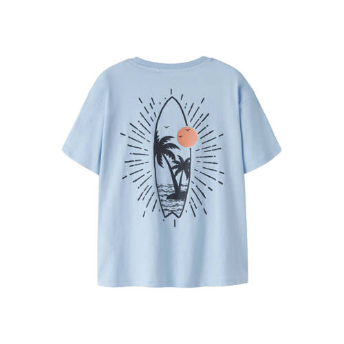 NAME IT KIDS T-shirt met backprint lichtblauw Jongens Katoen Ronde hals - maat 134/140 afbeelding