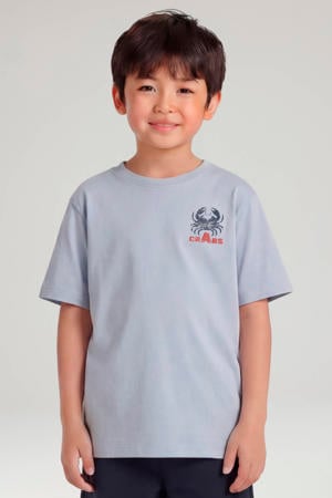 T-shirt met backprint lichtblauw