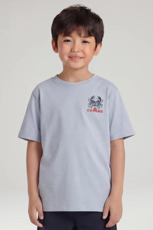 T-shirt met backprint lichtblauw
