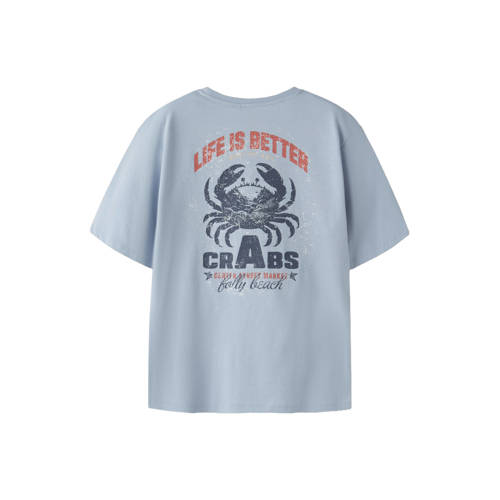 NAME IT KIDS T-shirt met backprint lichtblauw Jongens Katoen Ronde hals - maat 146/152 afbeelding