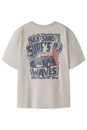 T-shirt met backprint grijs