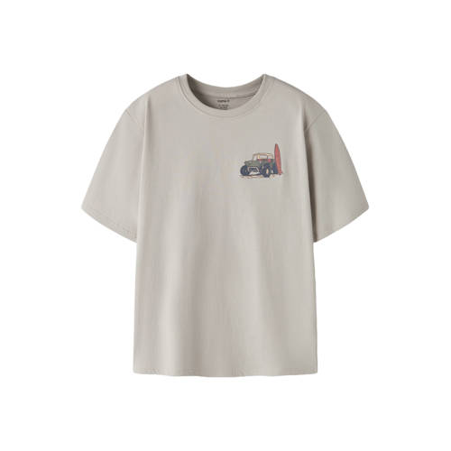 NAME IT KIDS T-shirt met backprint grijs Jongens Katoen Ronde hals Backprint - maat 122/128 afbeelding