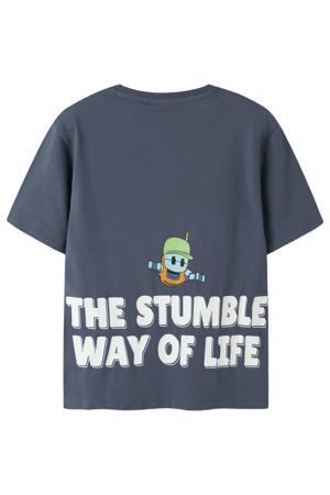 T-shirt met backprint blauw