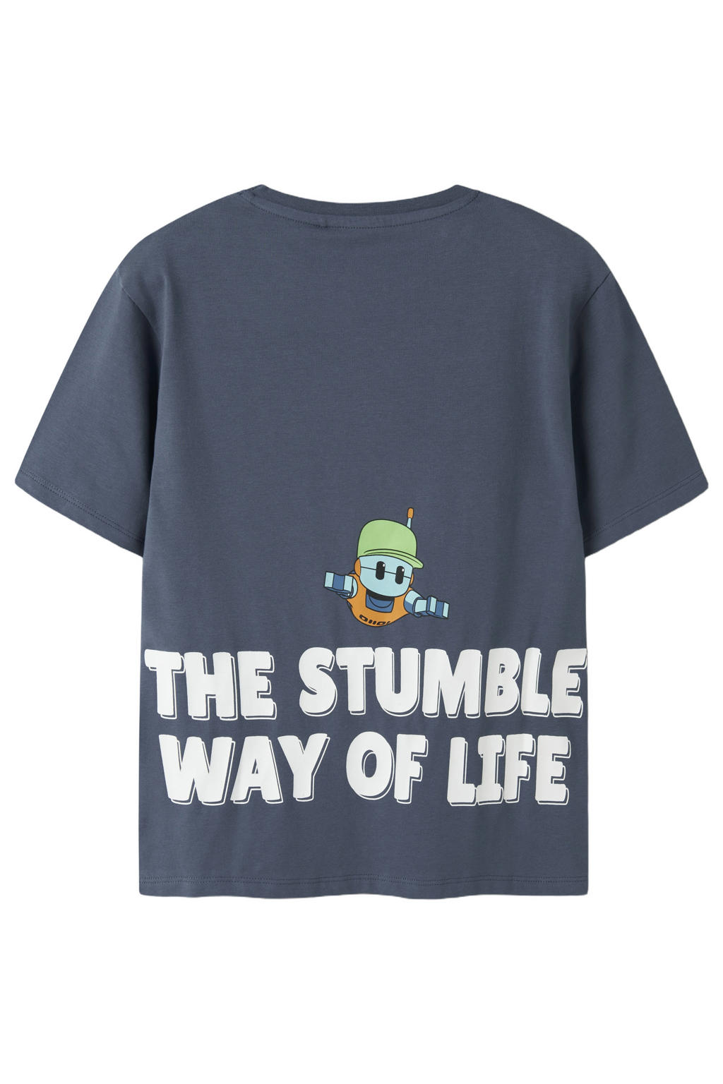 NAME IT KIDS T-shirt met backprint blauw