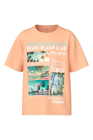 T-shirt met printopdruk oranje