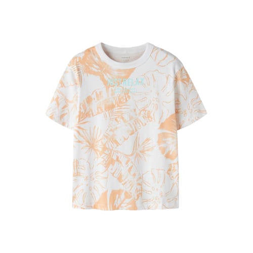 NAME IT KIDS T-shirt wit Jongens Katoen Ronde hals Blad - maat 134/140 afbeelding