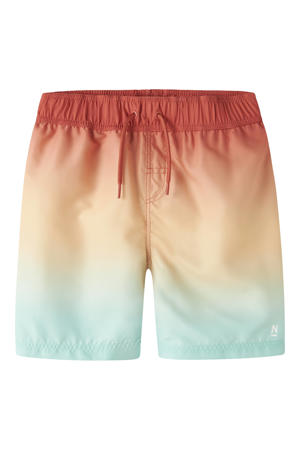 zwemshort aquablauw/oranje/rood