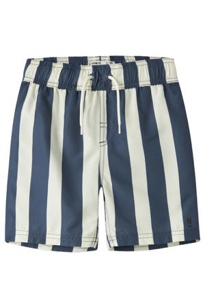 gestreepte zwemshort donkerblauw/wit