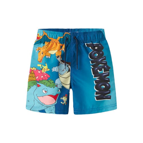 NAME IT KIDS Pokémon zwemshort blauw Jongens Polyester Dip-dye - maat 122 afbeelding
