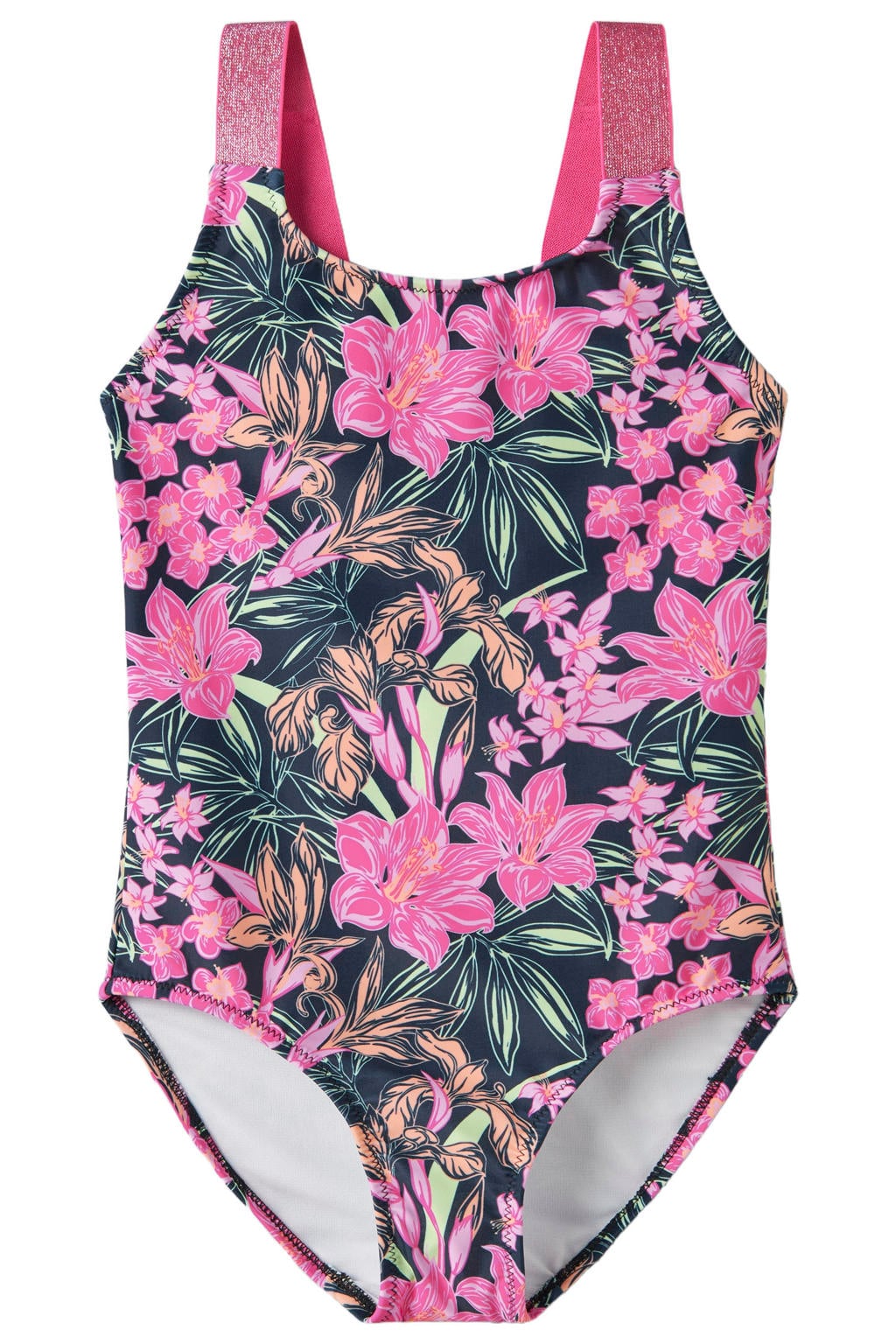 NAME IT KIDS badpak NKFZERIA roze/donkerblauw