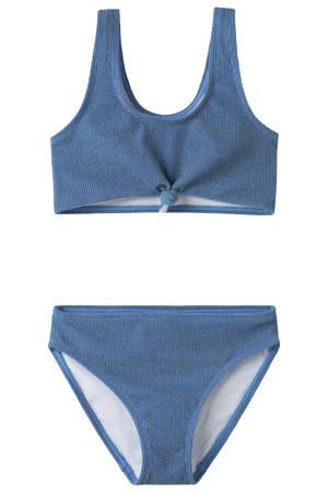 crop bikini met glitters blauw
