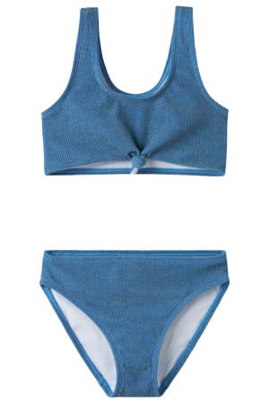 crop bikini met glitters blauw