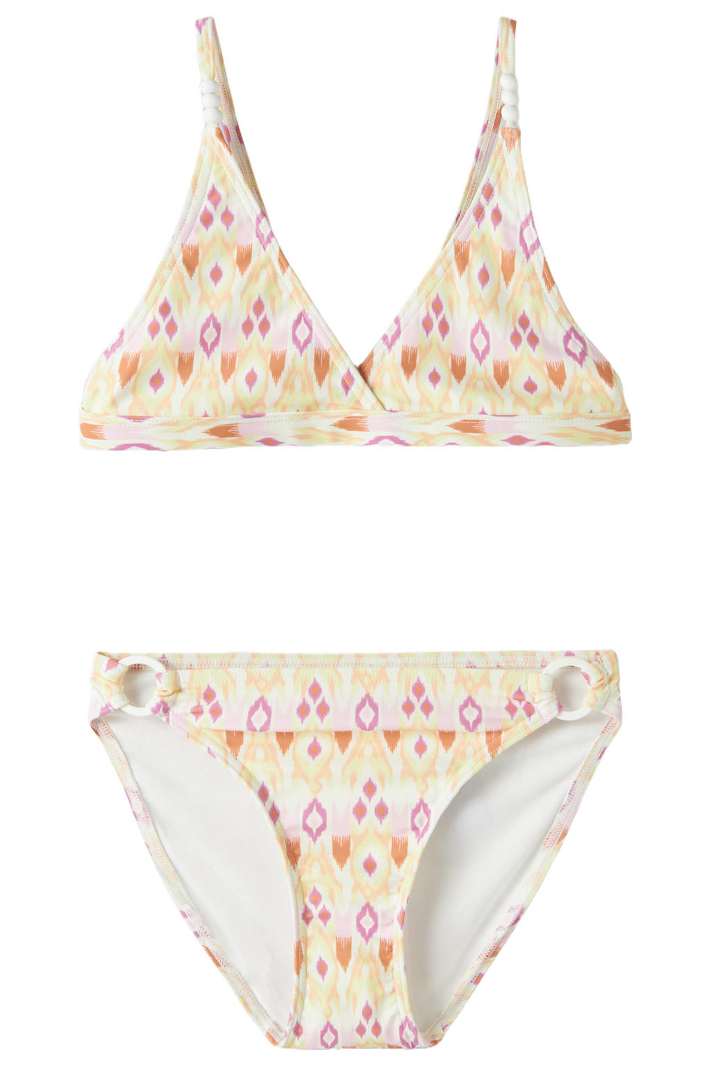 NAME IT KIDS triangel bikini oranje/roze/wit