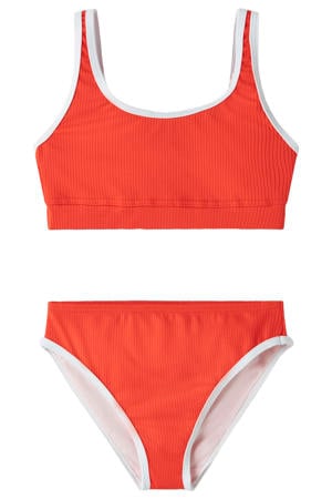 crop bikini oranjerood