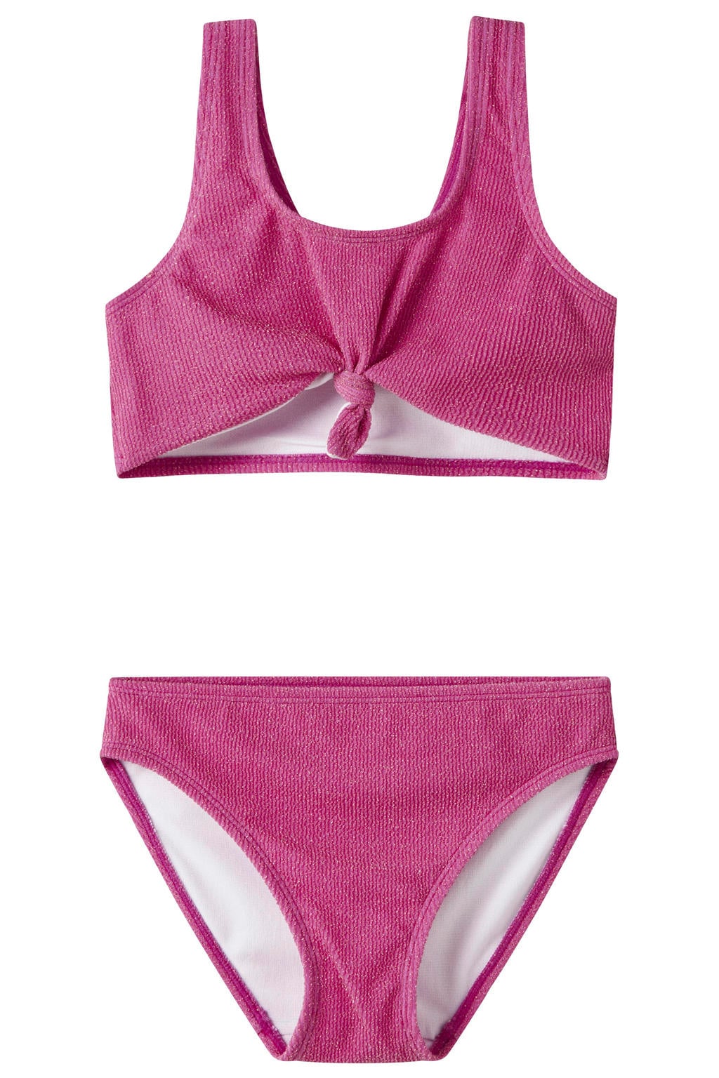 NAME IT KIDS crop bikini met glitters roze