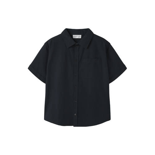 NAME IT KIDS regular casual overhemd donkerblauw Jongens Katoen Button down - maat 134/140 afbeelding