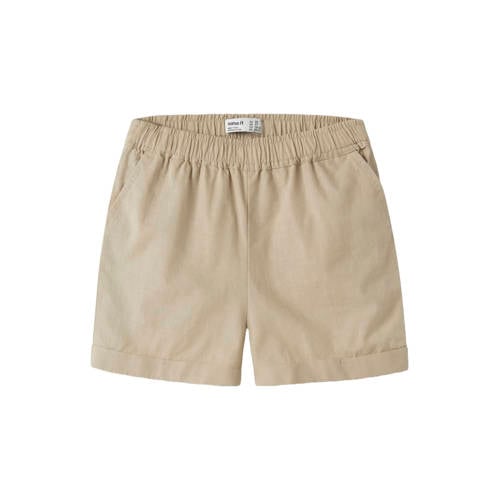 NAME IT MINI regular waist casual short zand Korte broek Beige Jongens Katoen - maat 86 afbeelding