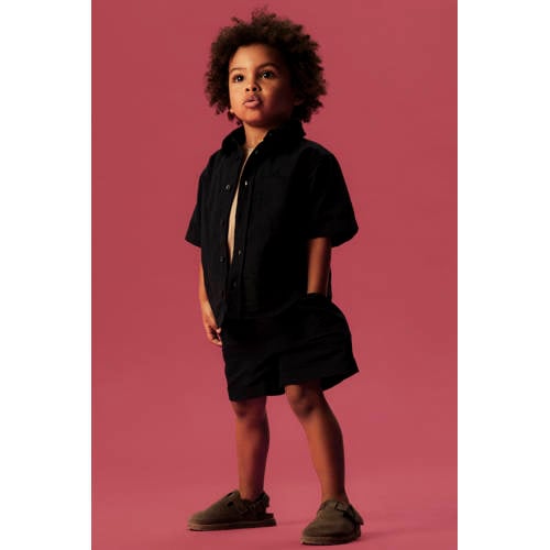NAME IT MINI regular casual overhemd donkerblauw Jongens Katoen Button down - maat 80 afbeelding