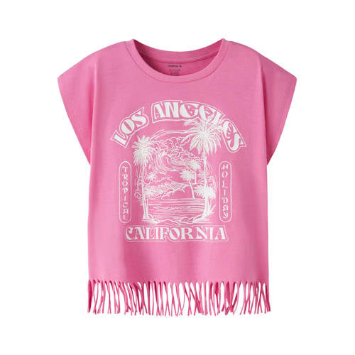 NAME IT KIDS T-shirt roze Meisjes Katoen Printopdruk - maat 158/164 afbeelding