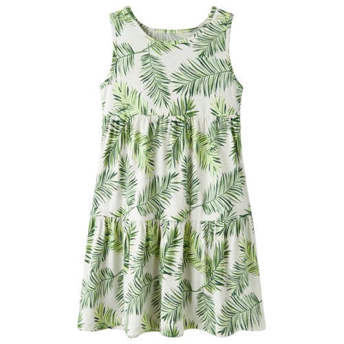 NAME IT KIDS A-lijn jurk groen Meisjes Katoen Ronde hals All over print - maat 116 afbeelding